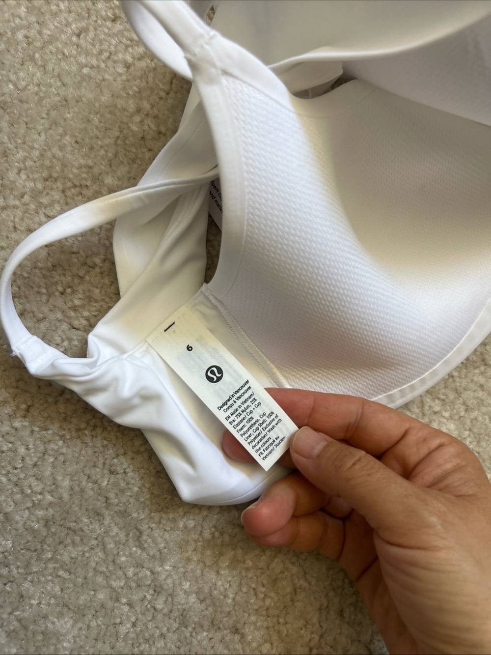 1-1 NWT Size 6 lululemon Like a Cloud Spaghetti Strap Bra A/B Cup,Wht - Picture 7 of 10